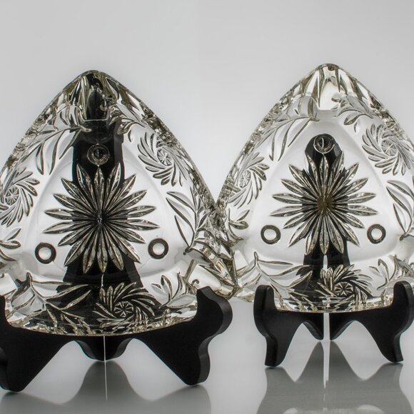 Other - Pair of Mid-Century Modern Pressed Glass Footed Ashtrays